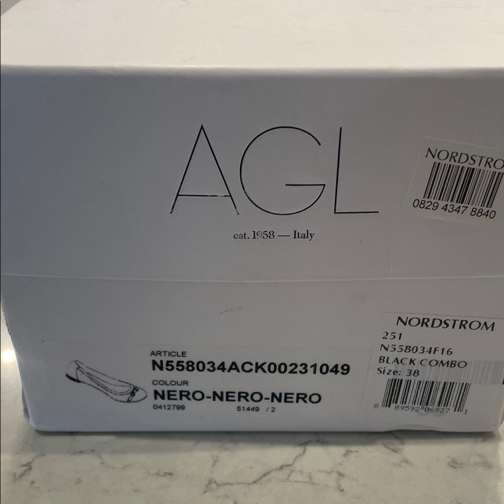 AGL Black Patent Leather Flats with Buckle Detail - Picture 5 of 5